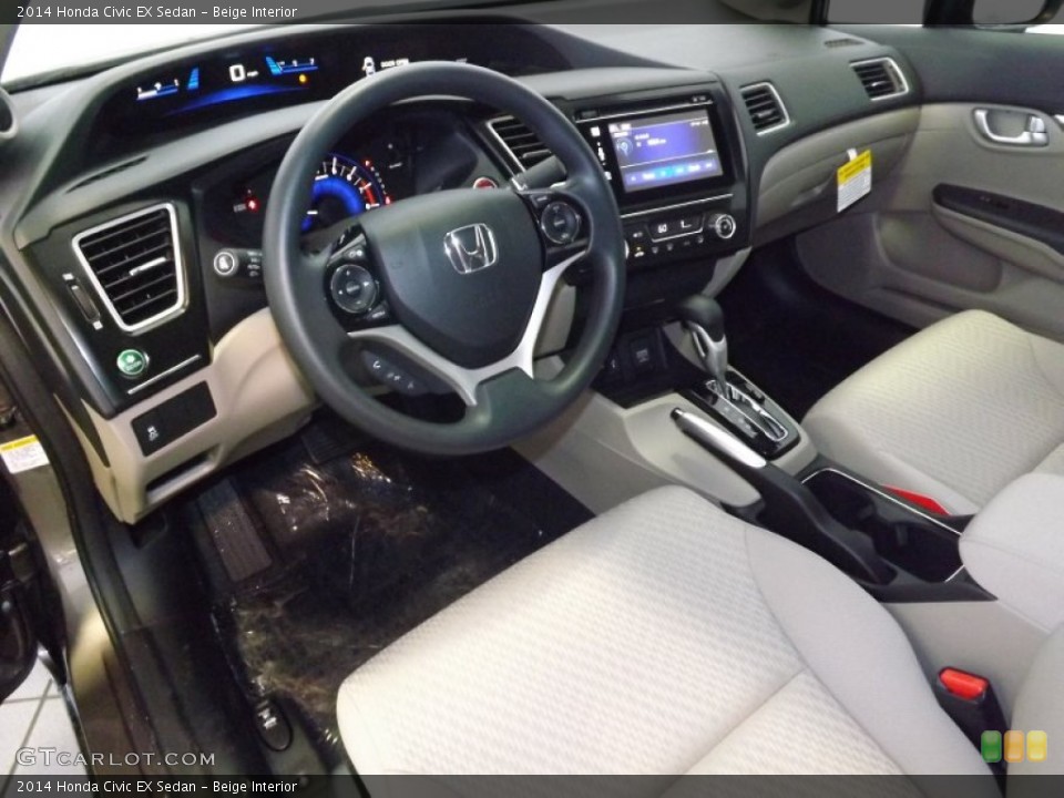 Beige Interior Prime Interior for the 2014 Honda Civic EX Sedan #90003447