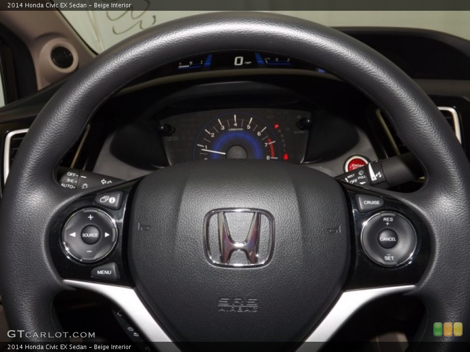 Beige Interior Steering Wheel for the 2014 Honda Civic EX Sedan #90003749