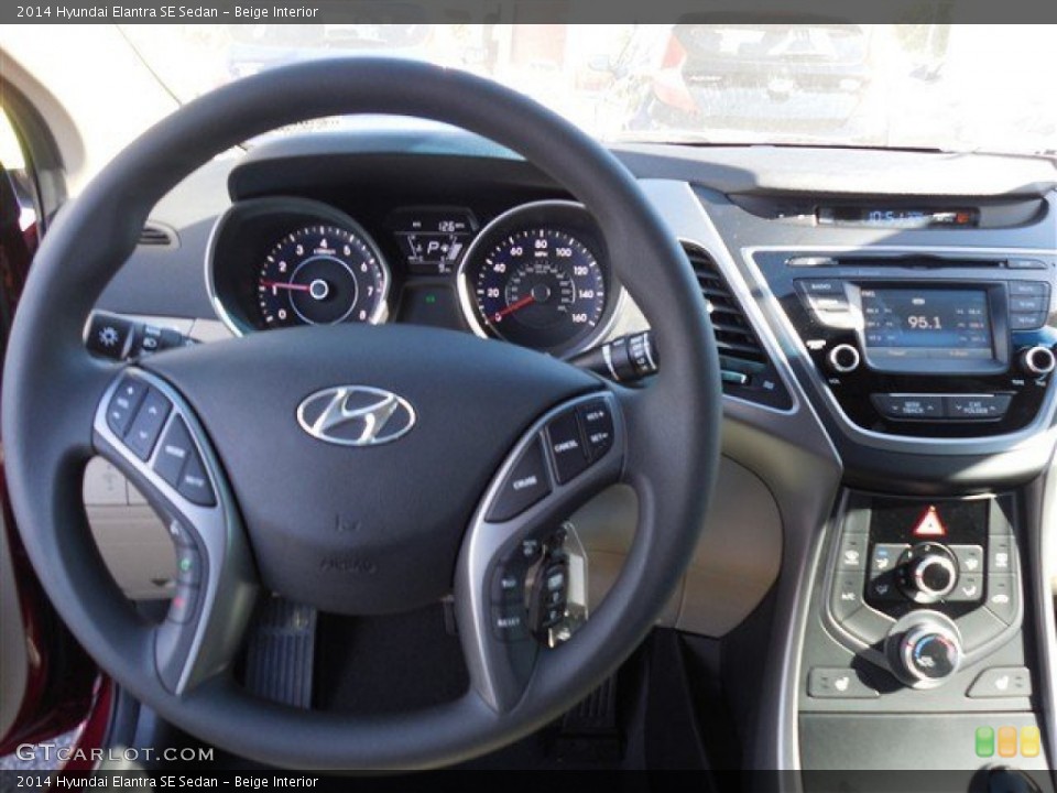 Beige Interior Dashboard for the 2014 Hyundai Elantra SE Sedan #90004976