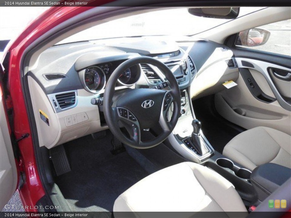Beige Interior Prime Interior for the 2014 Hyundai Elantra SE Sedan #90005391
