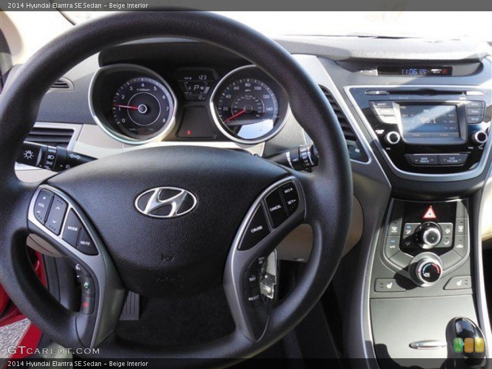 Beige Interior Steering Wheel for the 2014 Hyundai Elantra SE Sedan #90005414