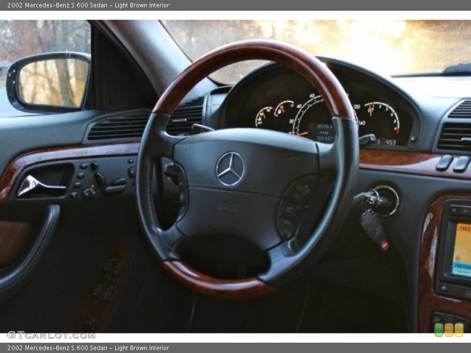 Light Brown Interior Steering Wheel for the 2002 Mercedes-Benz S 600 Sedan #90011069