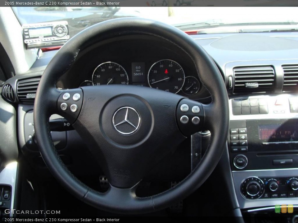 Black Interior Steering Wheel for the 2005 Mercedes-Benz C 230 Kompressor Sedan #9001175