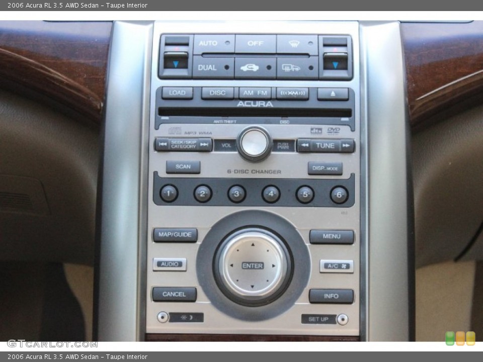 Taupe Interior Controls for the 2006 Acura RL 3.5 AWD Sedan #90033373