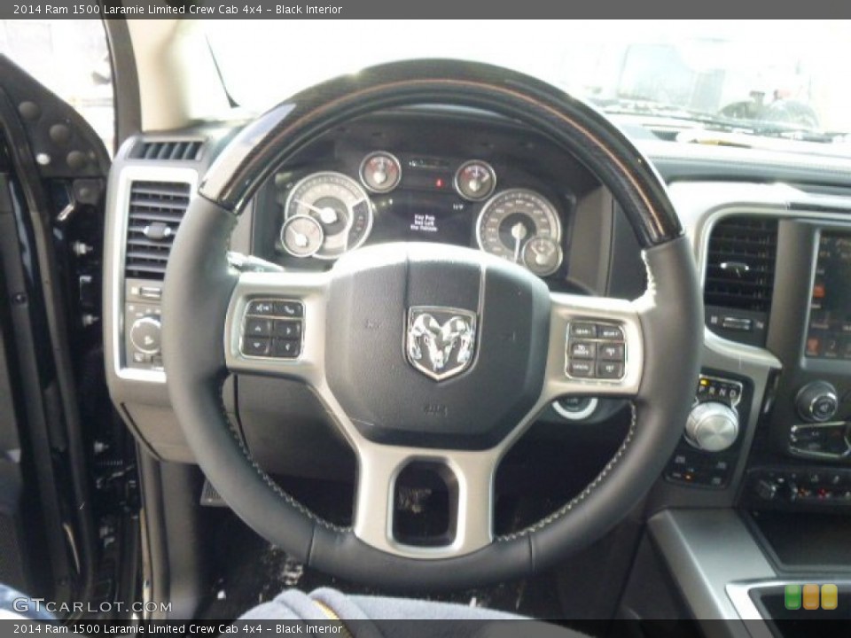 Black Interior Steering Wheel for the 2014 Ram 1500 Laramie Limited Crew Cab 4x4 #90038860