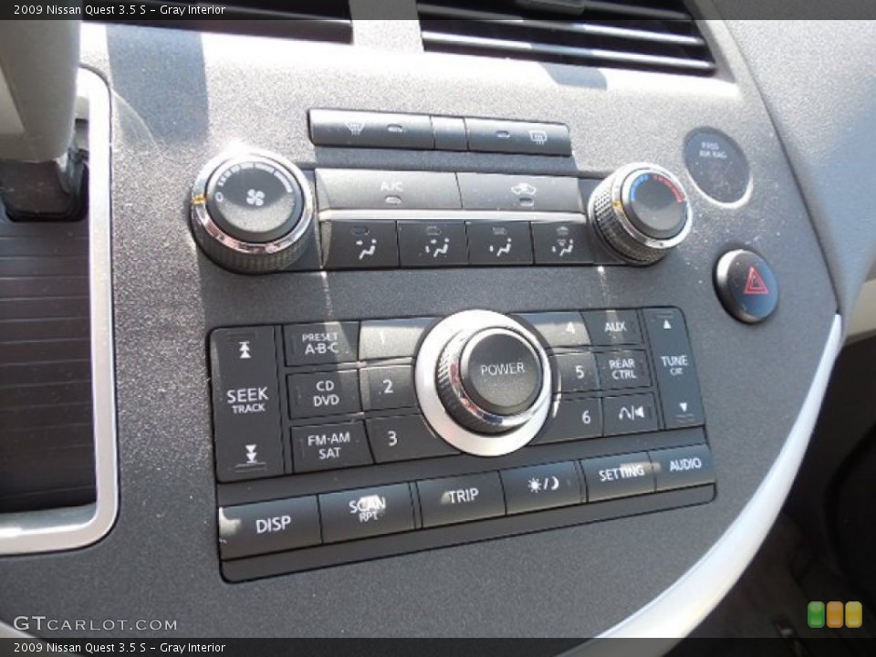 Gray Interior Controls for the 2009 Nissan Quest 3.5 S #90059305