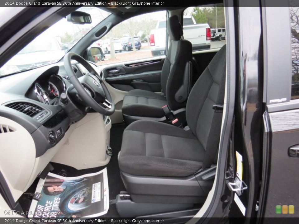 Black/Light Graystone Interior Front Seat for the 2014 Dodge Grand Caravan SE 30th Anniversary Edition #90070050