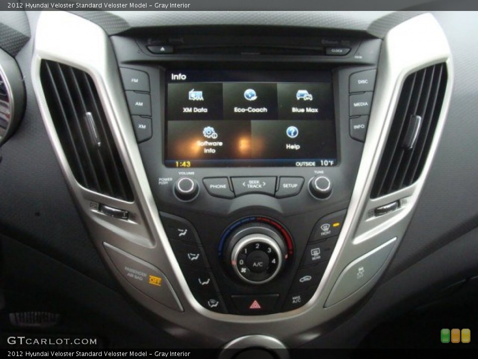 Gray Interior Controls for the 2012 Hyundai Veloster  #90078201