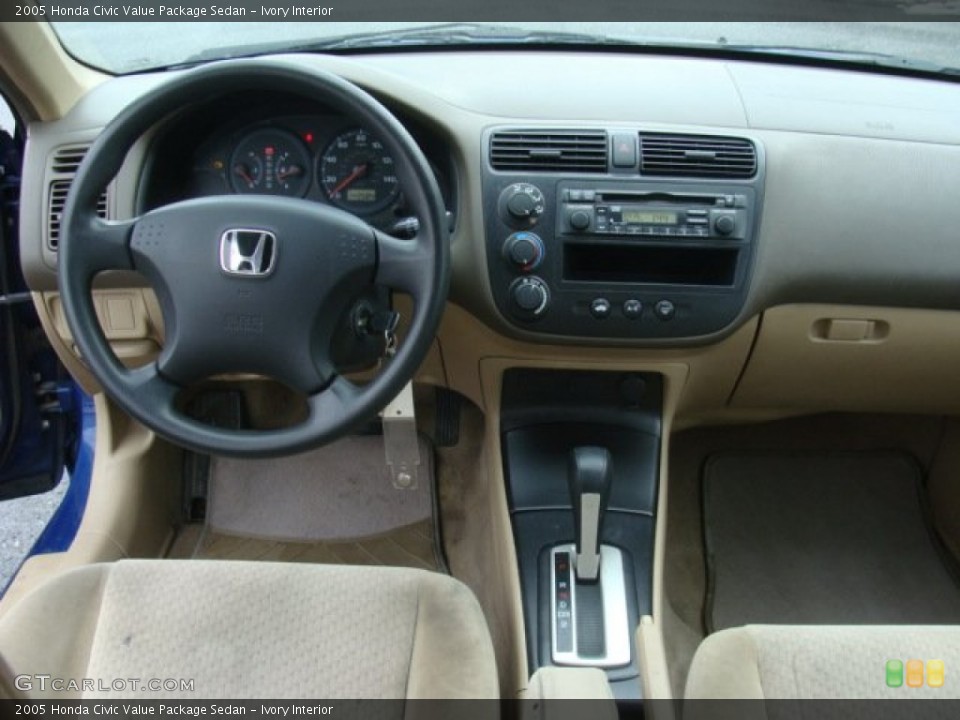 Ivory Interior Dashboard for the 2005 Honda Civic Value Package Sedan #90078702