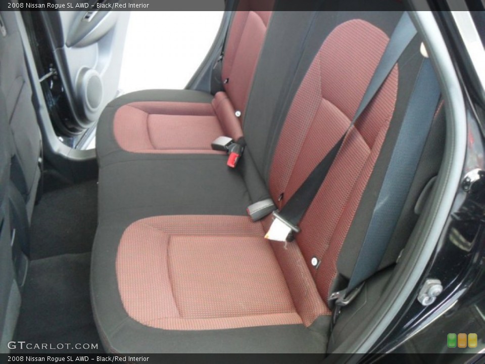 Black/Red Interior Rear Seat for the 2008 Nissan Rogue SL AWD #90088503