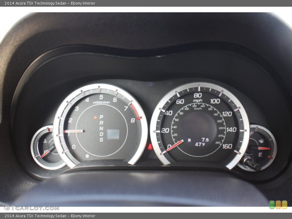 Ebony Interior Gauges for the 2014 Acura TSX Technology Sedan #90090954
