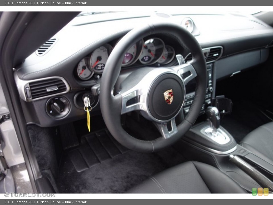 Black Interior Steering Wheel for the 2011 Porsche 911 Turbo S Coupe #90107856