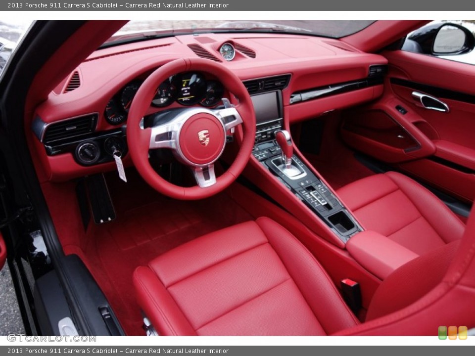 Carrera Red Natural Leather Interior Photo for the 2013 Porsche 911 Carrera S Cabriolet #90108882