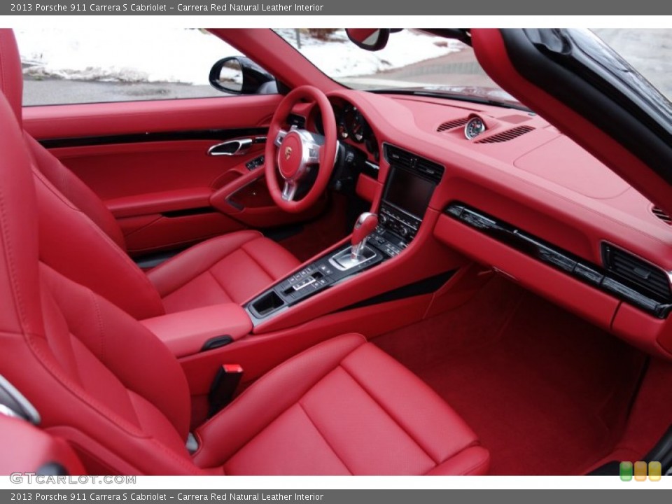 Carrera Red Natural Leather Interior Dashboard for the 2013 Porsche 911 Carrera S Cabriolet #90108927