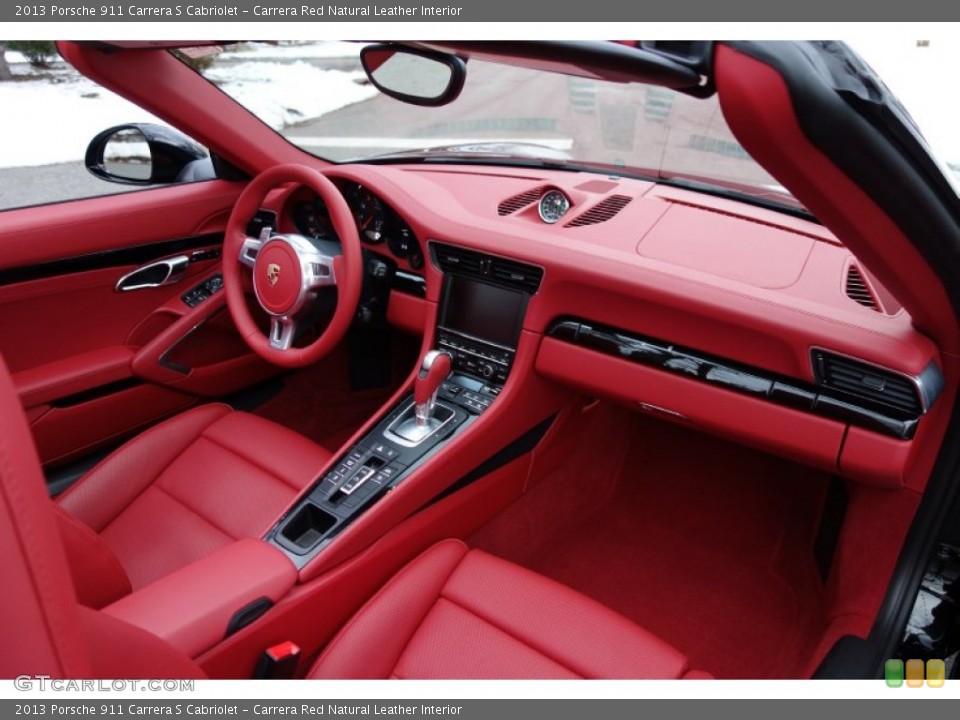 Carrera Red Natural Leather Interior Dashboard for the 2013 Porsche 911 Carrera S Cabriolet #90108993