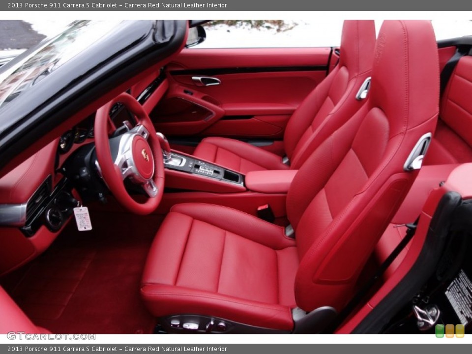 Carrera Red Natural Leather Interior Front Seat for the 2013 Porsche 911 Carrera S Cabriolet #90109038
