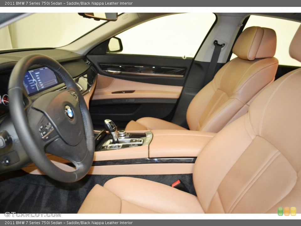 Saddle/Black Nappa Leather Interior Front Seat for the 2011 BMW 7 Series 750i Sedan #90112482