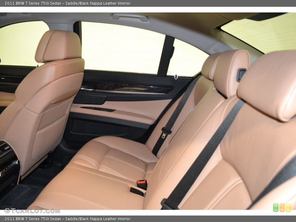Saddle/Black Nappa Leather Interior Rear Seat for the 2011 BMW 7 Series 750i Sedan #90112728