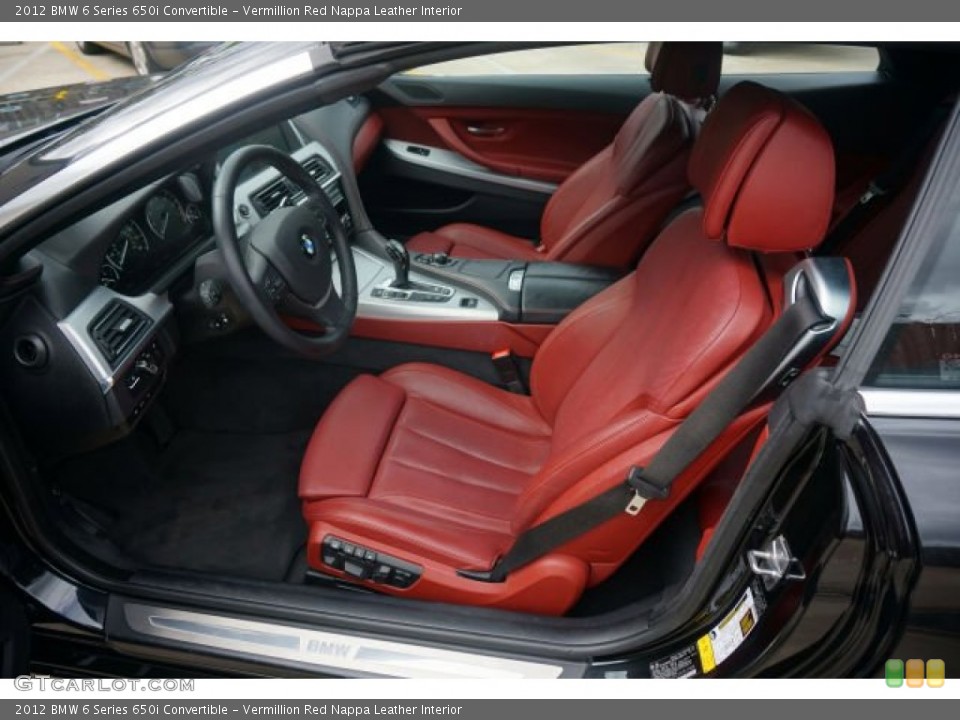 Vermillion Red Nappa Leather Interior Photo for the 2012 BMW 6 Series 650i Convertible #90125899