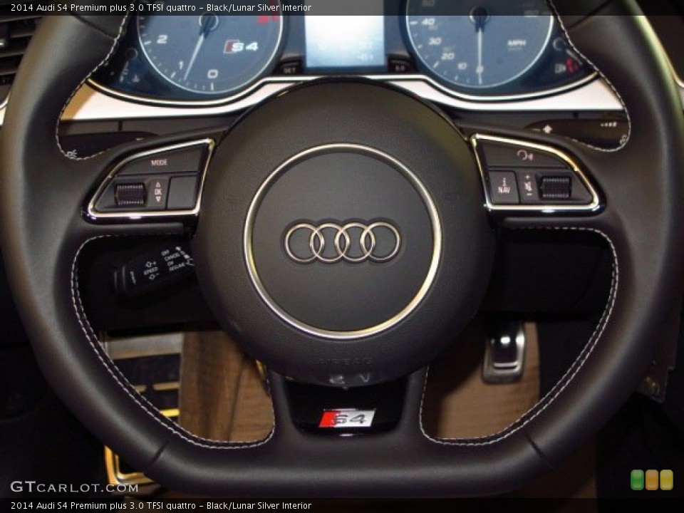 Black/Lunar Silver Interior Steering Wheel for the 2014 Audi S4 Premium plus 3.0 TFSI quattro #90129247