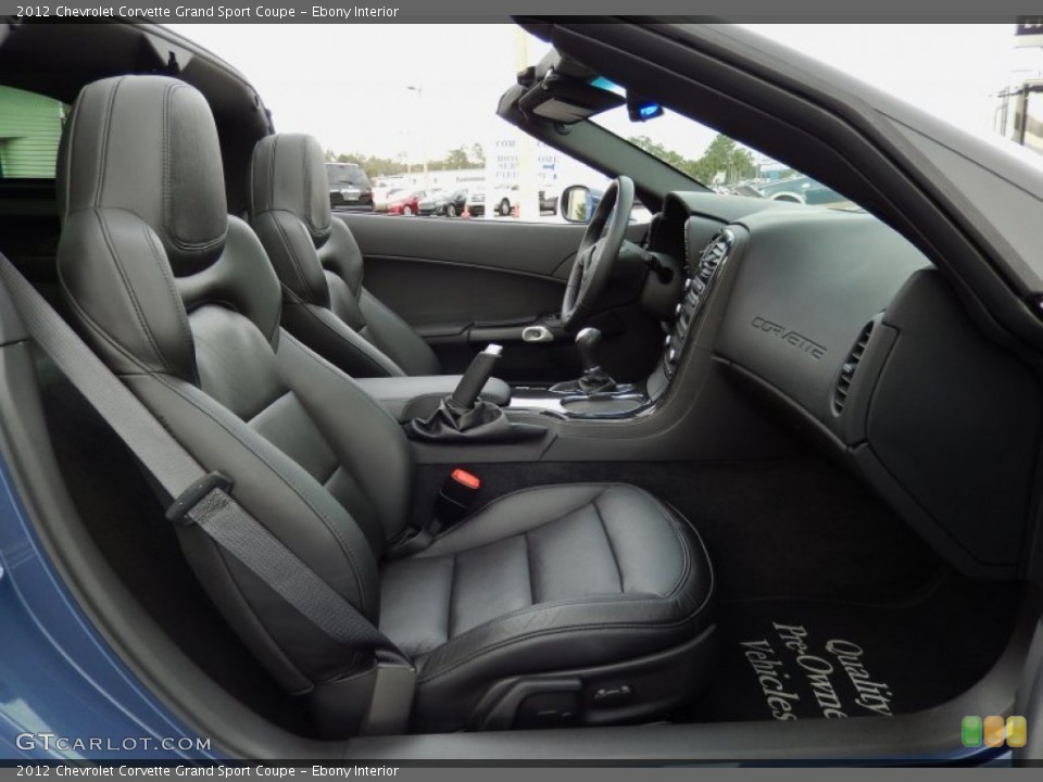 Ebony Interior Front Seat for the 2012 Chevrolet Corvette Grand Sport Coupe #90129904