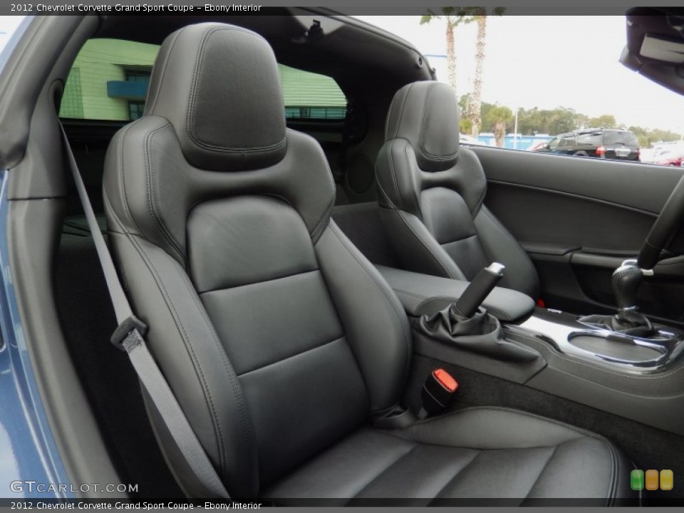 Ebony Interior Front Seat for the 2012 Chevrolet Corvette Grand Sport Coupe #90129928