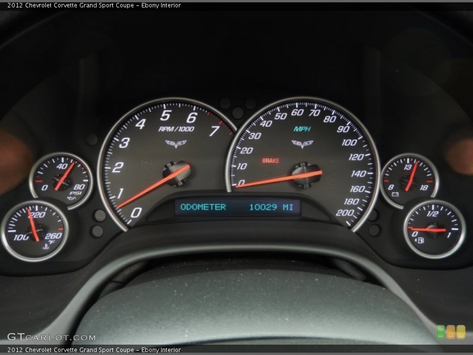 Ebony Interior Gauges for the 2012 Chevrolet Corvette Grand Sport Coupe #90130006