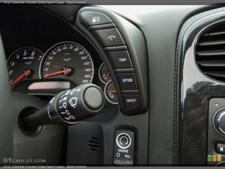 Ebony Interior Controls for the 2012 Chevrolet Corvette Grand Sport Coupe #90130086