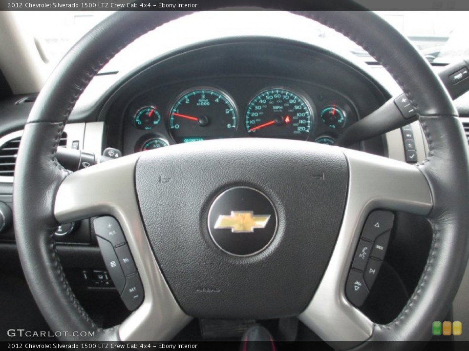 Ebony Interior Steering Wheel for the 2012 Chevrolet Silverado 1500 LTZ Crew Cab 4x4 #90138025