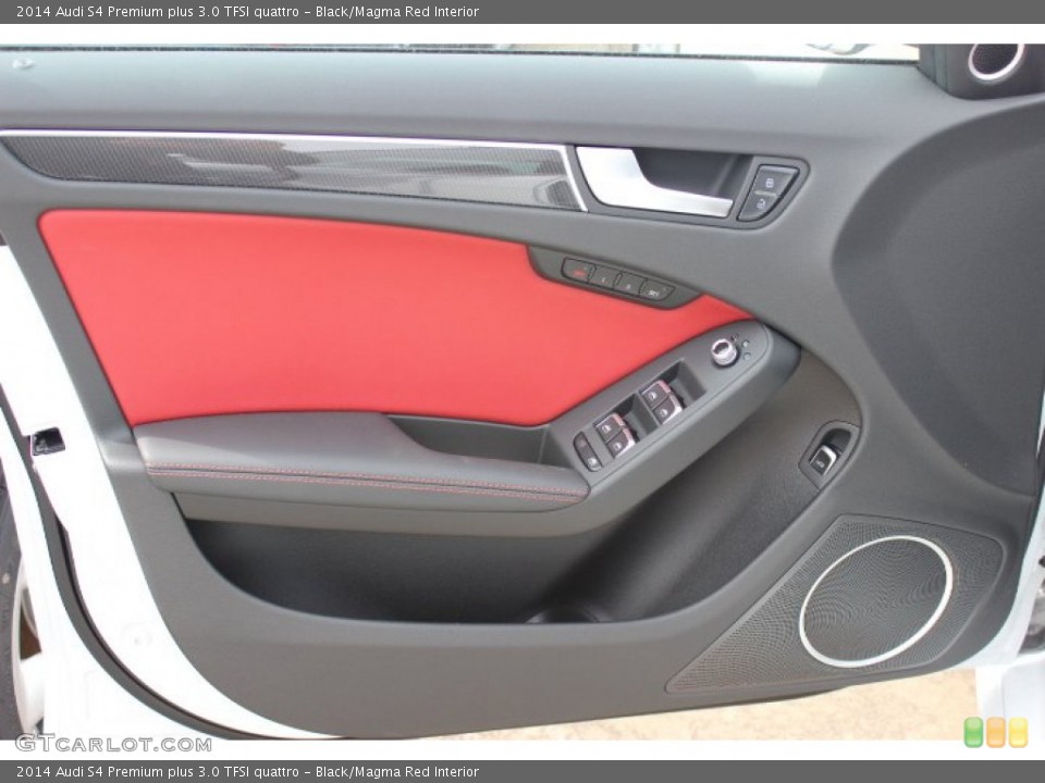 Black/Magma Red Interior Door Panel for the 2014 Audi S4 Premium plus 3.0 TFSI quattro #90143590