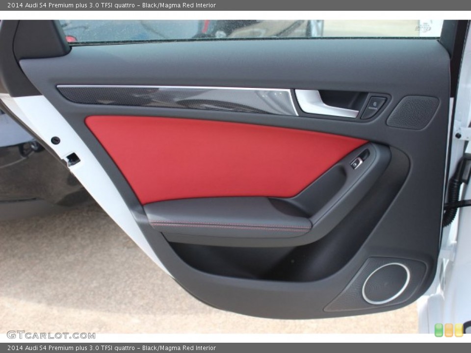 Black/Magma Red Interior Door Panel for the 2014 Audi S4 Premium plus 3.0 TFSI quattro #90143920