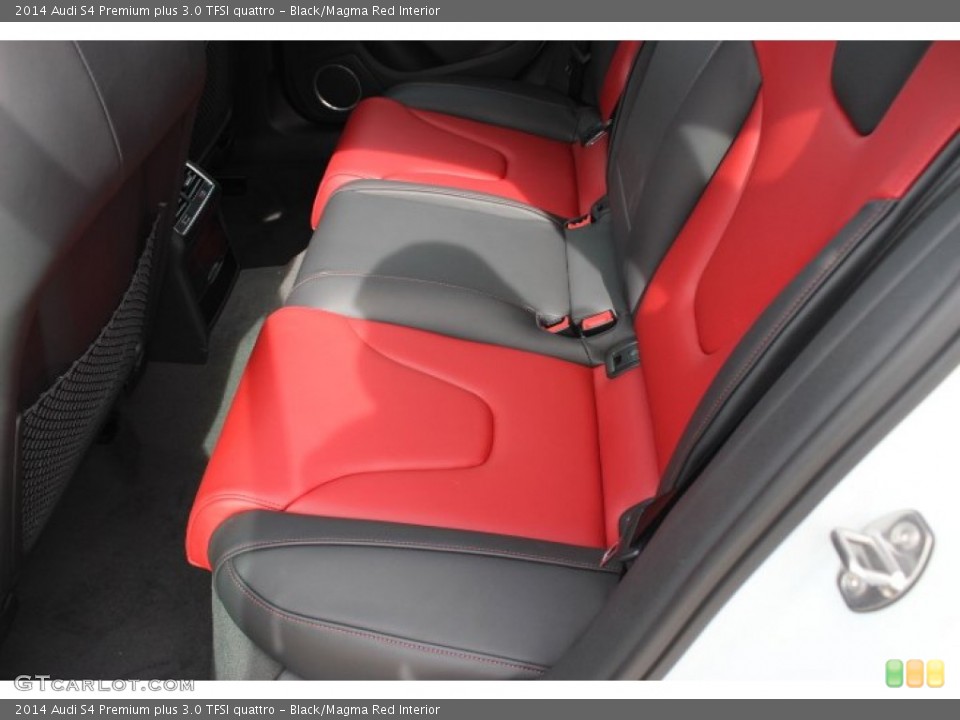 Black/Magma Red Interior Rear Seat for the 2014 Audi S4 Premium plus 3.0 TFSI quattro #90143950