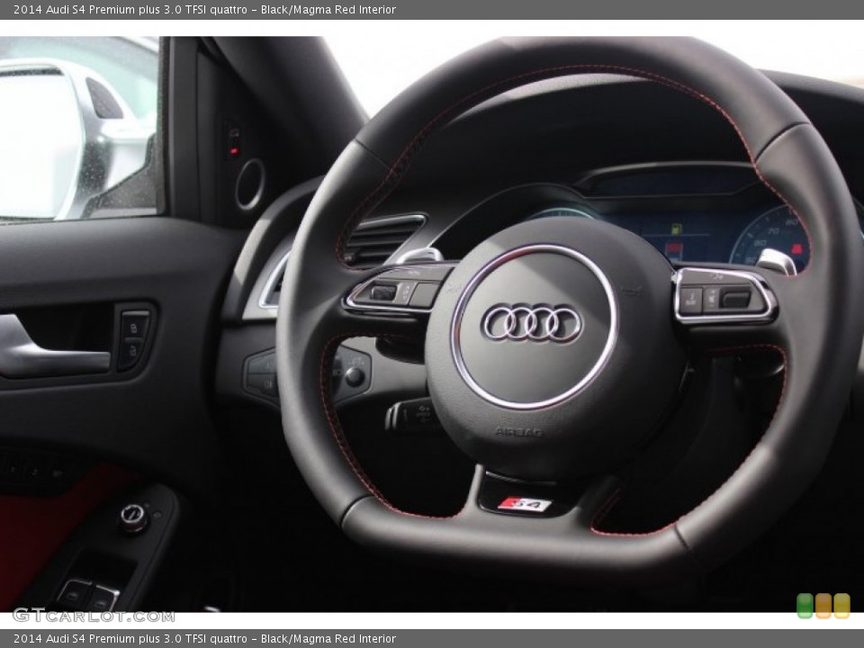 Black/Magma Red Interior Steering Wheel for the 2014 Audi S4 Premium plus 3.0 TFSI quattro #90143986
