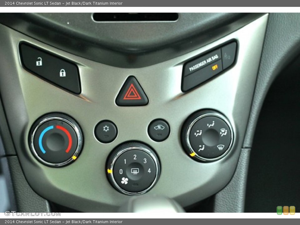Jet Black/Dark Titanium Interior Controls for the 2014 Chevrolet Sonic LT Sedan #90165511