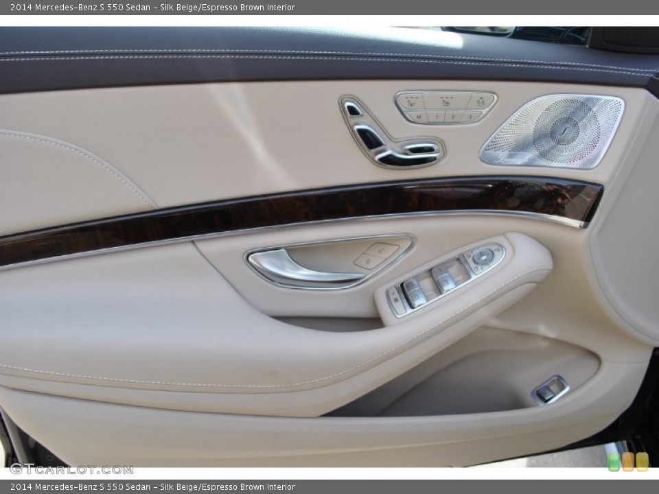 Silk Beige/Espresso Brown Interior Door Panel for the 2014 Mercedes-Benz S 550 Sedan #90177859