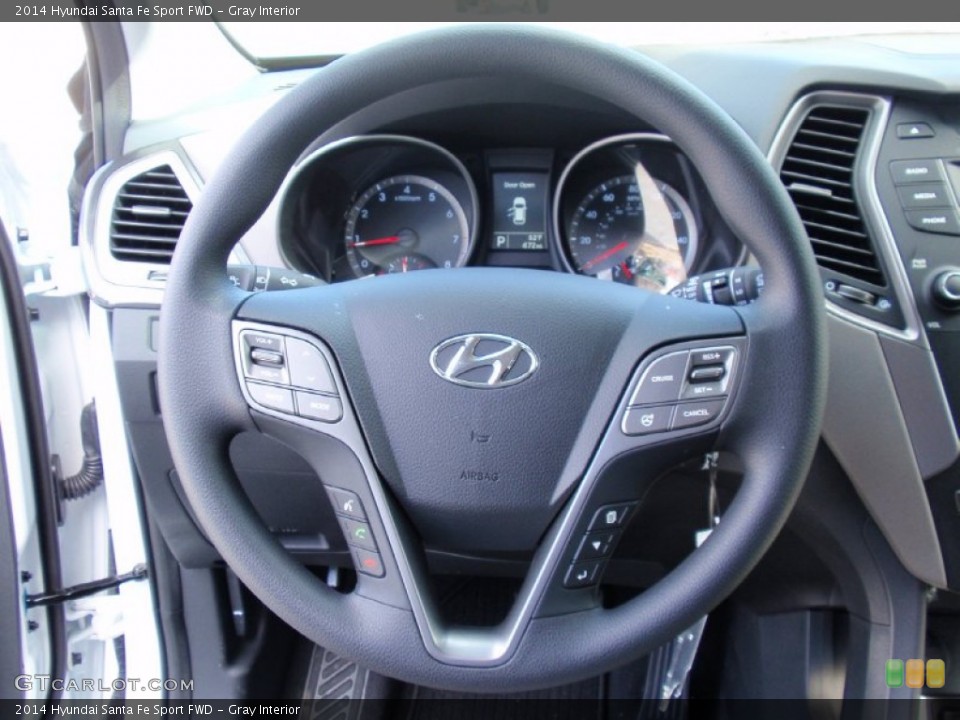 Gray Interior Steering Wheel for the 2014 Hyundai Santa Fe Sport FWD #90178474