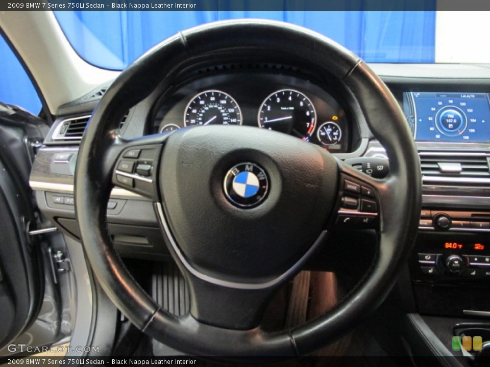 Black Nappa Leather Interior Steering Wheel for the 2009 BMW 7 Series 750Li Sedan #90183835