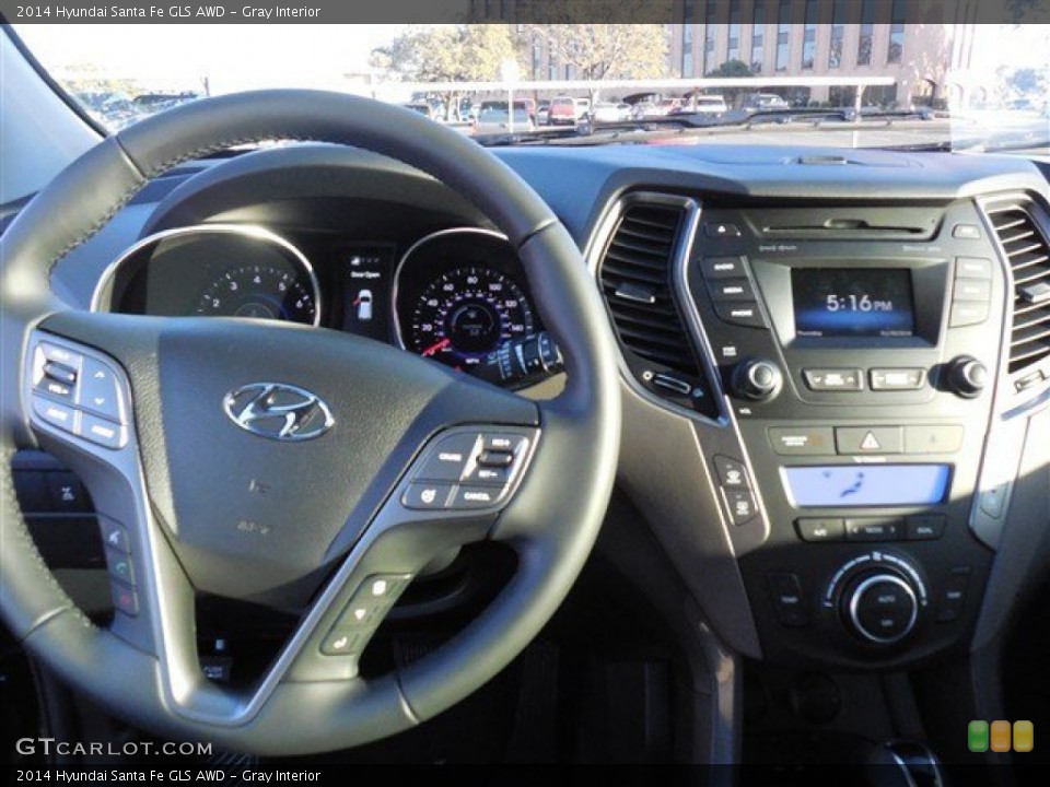 Gray Interior Dashboard for the 2014 Hyundai Santa Fe GLS AWD #90187070