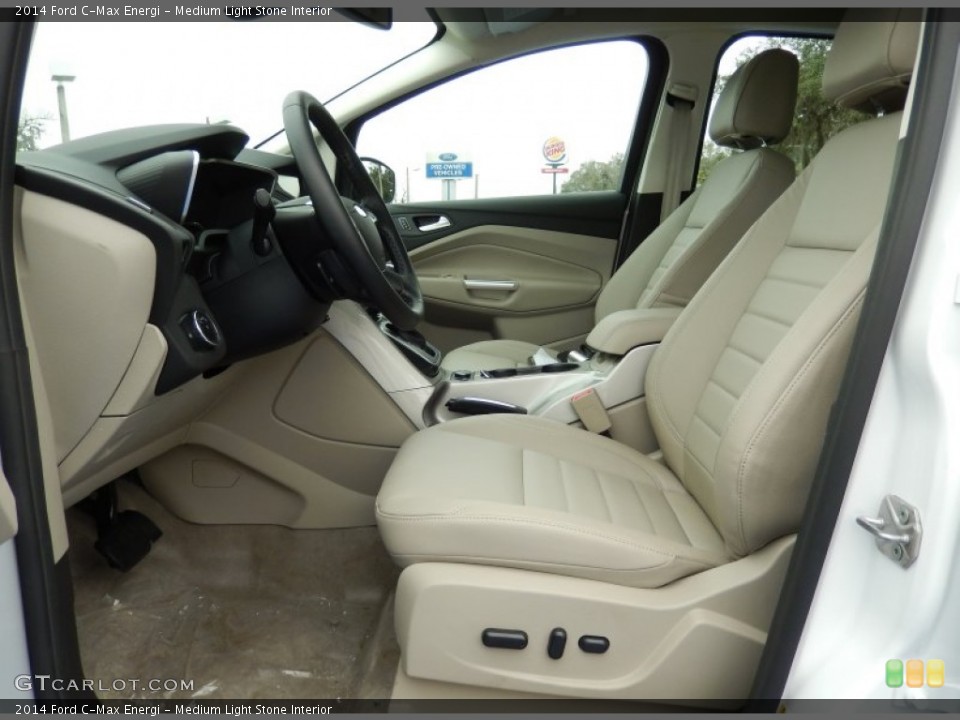 Medium Light Stone Interior Front Seat for the 2014 Ford C-Max Energi #90190448