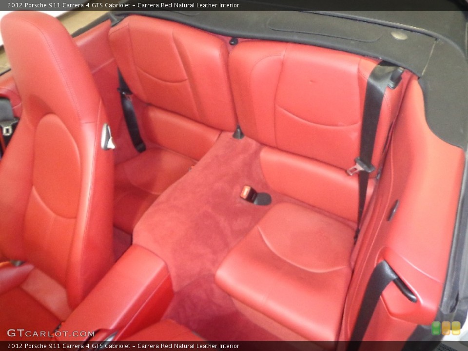 Carrera Red Natural Leather Interior Rear Seat for the 2012 Porsche 911 Carrera 4 GTS Cabriolet #90192983