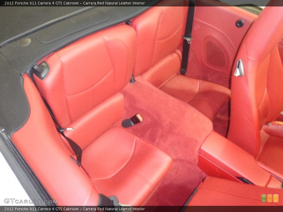 Carrera Red Natural Leather Interior Rear Seat for the 2012 Porsche 911 Carrera 4 GTS Cabriolet #90193040