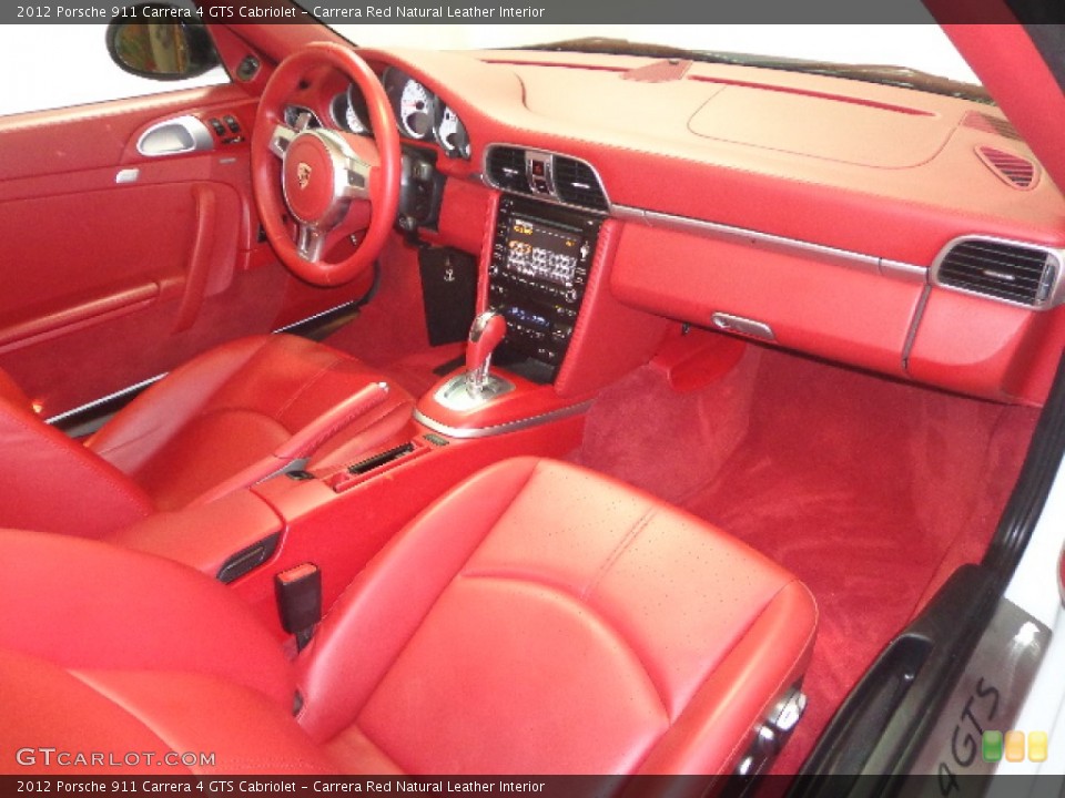 Carrera Red Natural Leather Interior Dashboard for the 2012 Porsche 911 Carrera 4 GTS Cabriolet #90193088