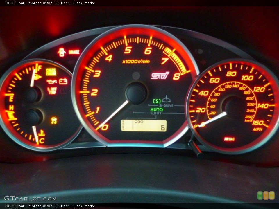 Black Interior Gauges for the 2014 Subaru Impreza WRX STi 5 Door #90193715