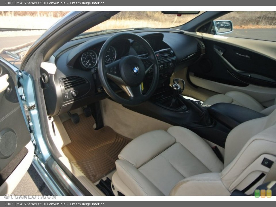 Cream Beige Interior Prime Interior for the 2007 BMW 6 Series 650i Convertible #90197273