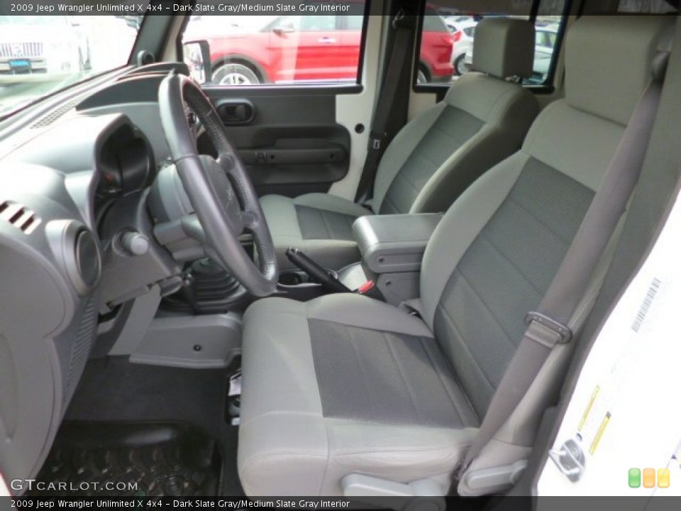 Dark Slate Gray/Medium Slate Gray Interior Front Seat for the 2009 Jeep Wrangler Unlimited X 4x4 #90198608