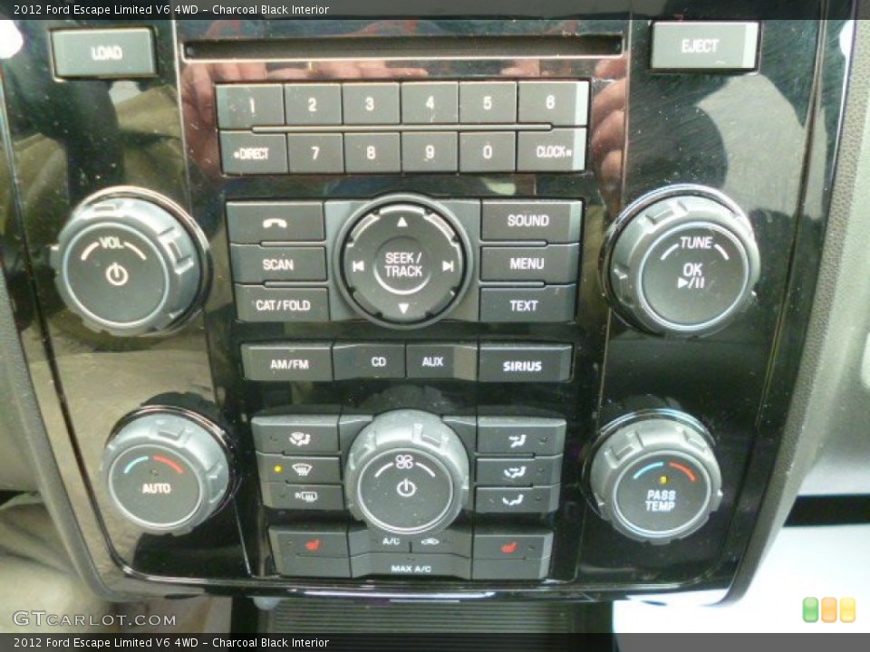 Charcoal Black Interior Controls for the 2012 Ford Escape Limited V6 4WD #90199511