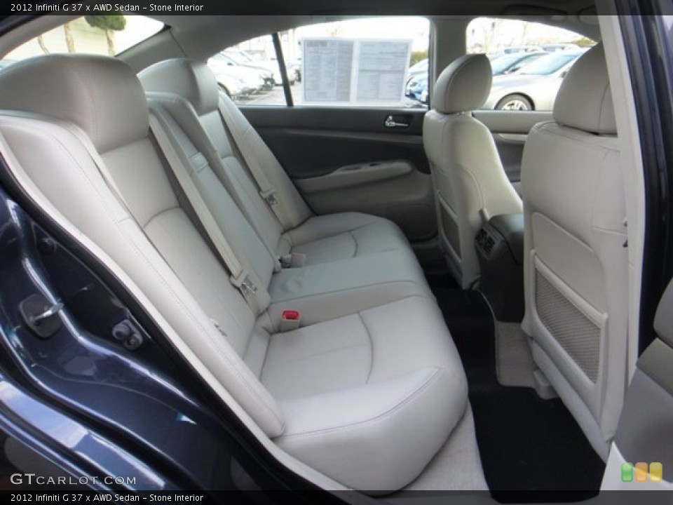 Stone Interior Rear Seat for the 2012 Infiniti G 37 x AWD Sedan #90206780