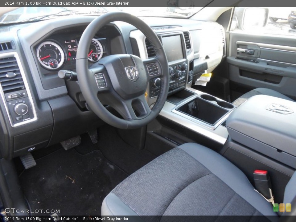 Black/Diesel Gray Interior Prime Interior for the 2014 Ram 1500 Big Horn Quad Cab 4x4 #90210308