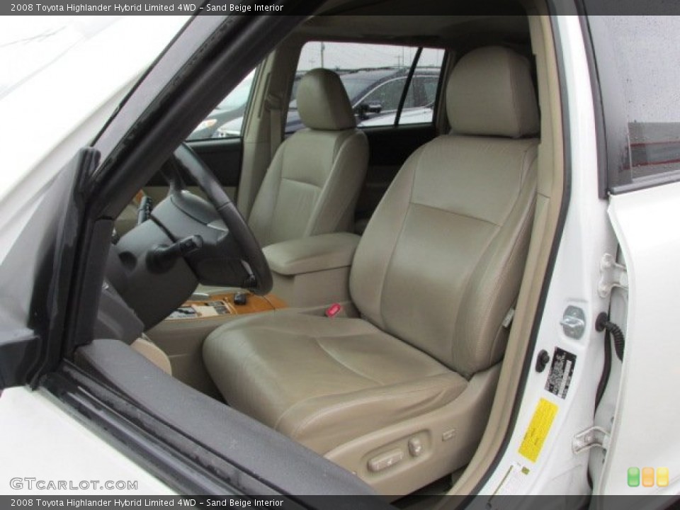 Sand Beige Interior Front Seat for the 2008 Toyota Highlander Hybrid Limited 4WD #90211610