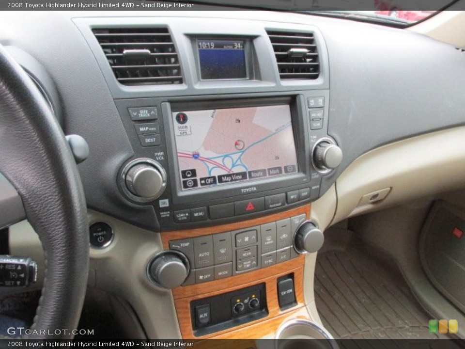 Sand Beige Interior Controls for the 2008 Toyota Highlander Hybrid Limited 4WD #90211634